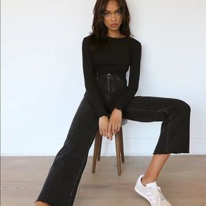 Denim Forum Farrah Wide Leg Jean